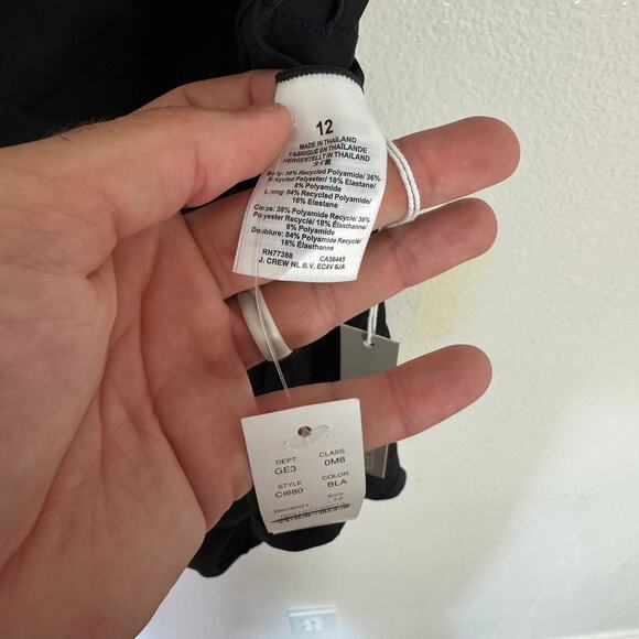 J.Crew Gail Classic Sculpt Swimsuit 12 Black One-Piece Racerback Removable Pads - Picture 5 of 9